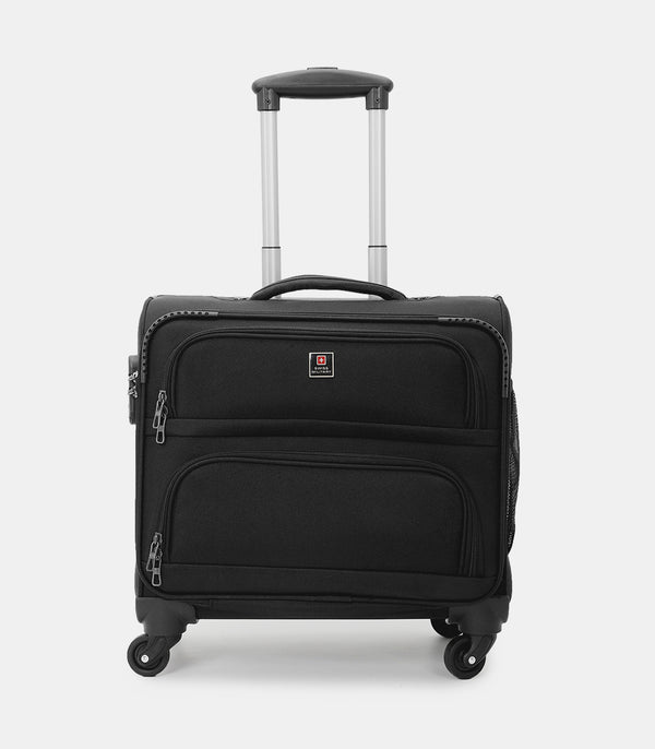 Soft Trolley 38 cm Cabin Bag With 4 Wheels & 3 Dial Lock, Black | LTB7