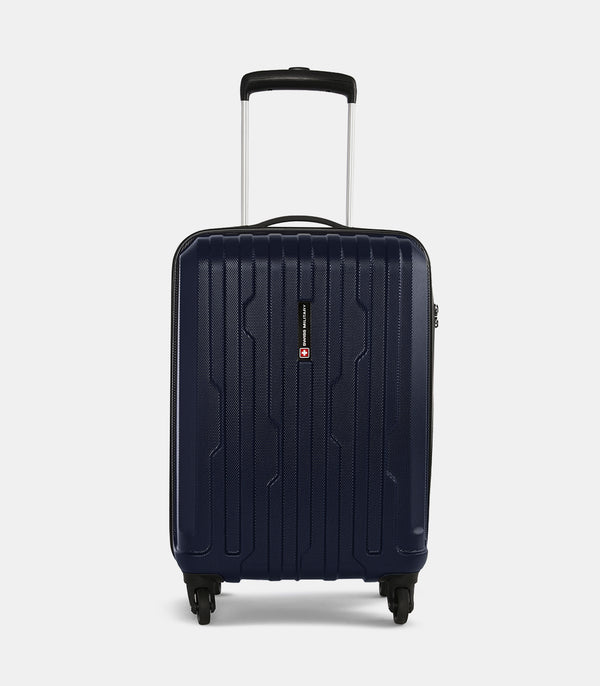 Swiss Military CRYSTAL Hard-Sided Luggage Trolley Bag | Durable Zipper | Combination Lock | Light Weight | 20 Inch | Material: ABS | Colour: Blue