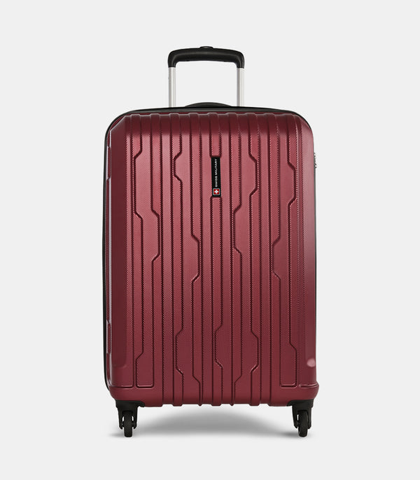 CRYSTAL Hard-Sided Luggage Trolley Bag | Durable Zipper | Combination Lock | Light Weight | 28 Inch | Material: ABS | Colour: Red