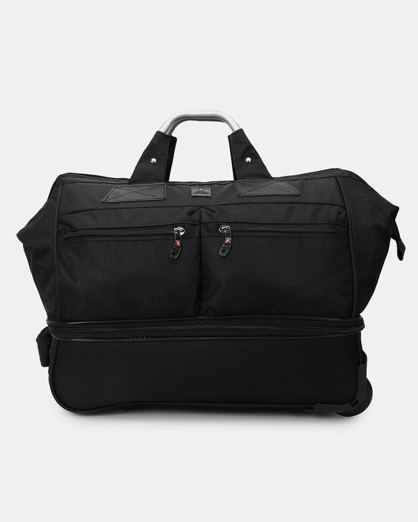 Unisex 47L Double Decker Duffle Bag With Trolley, Black | DB1