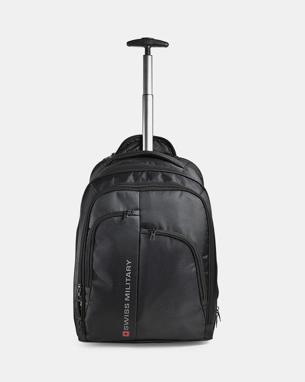 PRISM Black Laptop Backpack cum Overnighter Luggage Trolley Bag Fits Up to 15.6 Inch Screen Laptop