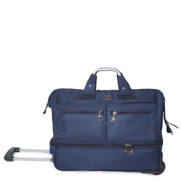 Swiss Military Navy Blue Double Decker Duffle Trolley cum Overnighter Luggage Travel Bag | 53 Liters Approx