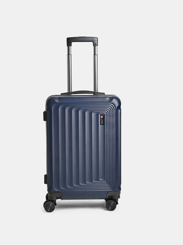 SWISS MILITARY AQUILA Robotic Series Textured Navy Blue Hard Top 16 Inch Luggage Trolley Bag, Combination Lock, Scratch Resistant, 360-Degree Rotatable 8 Wheels, HTL116