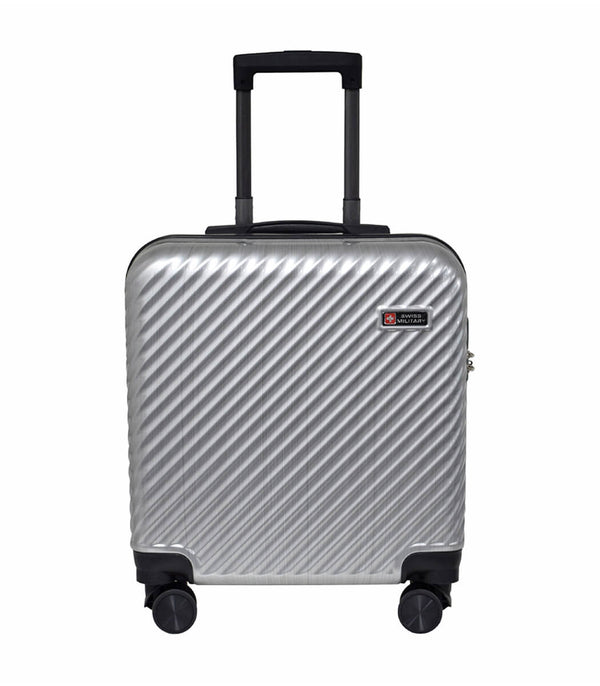 Cygnus 38 cm Hard Trolley Cabin Bag With 15.4″ Internal Laptop Compartment, Silver