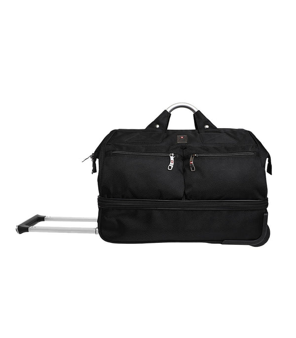 Unisex 47L Double Decker Duffle Bag With Trolley, Black | DB1