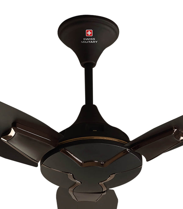 Gale Ceiling Fan With 3 Extra Wide Blades, White/Brown