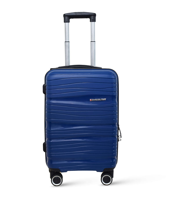 Swirl 55 cm Hard Trolley Cabin Bag With 8 Wheels & 3 Dial Lock, Blue | HTL121