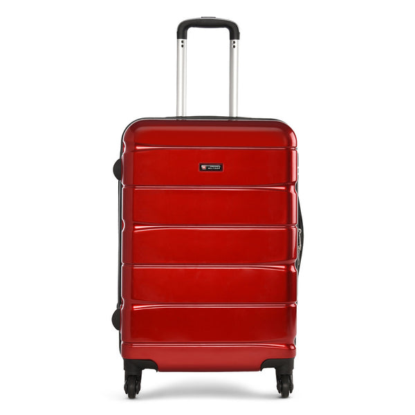 Swiss Military JENNY Hard-Sided Luggage Trolley Bag | Durable Zipper | Combination Lock | Light Weight | 20 Inch | Material: PC | Colour: Red