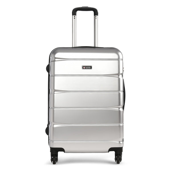 Swiss Military JENNY Hard-Sided Luggage Trolley Bag | Durable Zipper | Combination Lock | Light Weight | 20 Inch | Material: PC | Colour: Silver