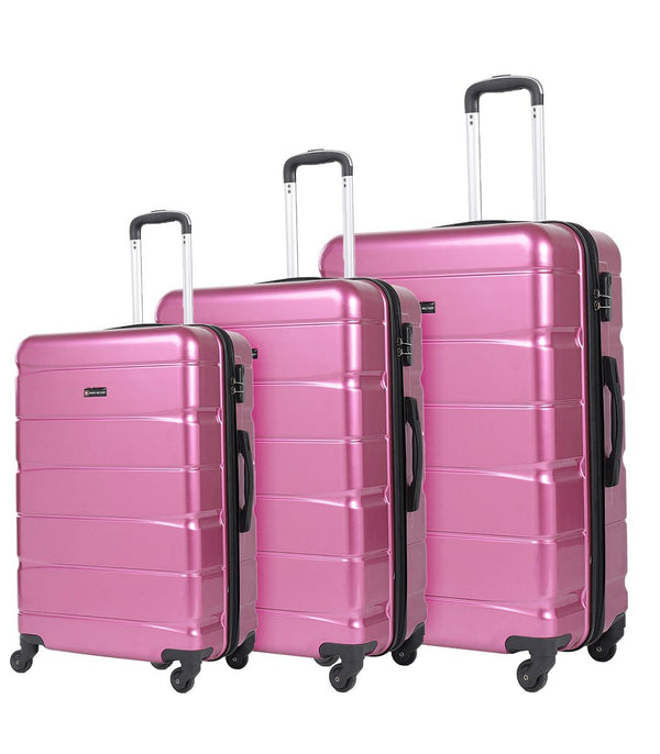 Jenny Set of 3, 55 cm Cabin + 65 cm Medium + 75 cm Large Hard Trolley Bags, Purple