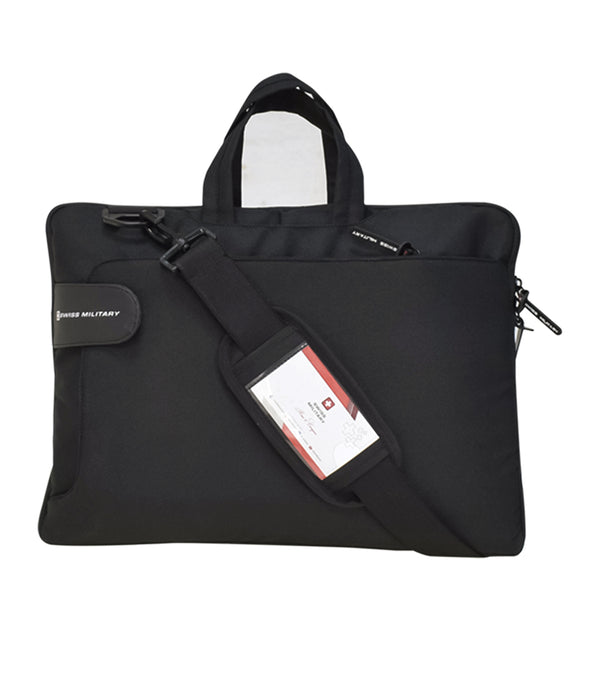 Laptop Messenger Bag/Briefcase With Detachable Shoulder Strap, Black | LB13