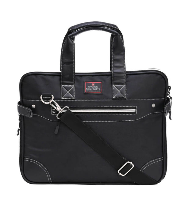 Laptop Messenger Bag/Briefcase With Detachable Shoulder Strap, Black | LB14