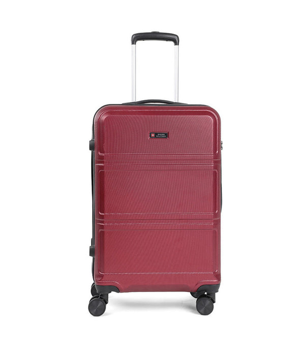 Swiss Military Magnate Hard-Sided Luggage Trolley Bag | Red Colour | Lightweight | Water-Resistant | Combination Lock | 20 Inch | SM002HTB