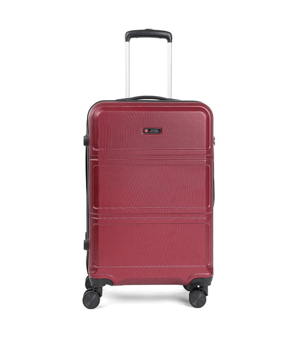 Swiss Military Magnate Hard-Sided Luggage Trolley Bag | Red | Lightweight | Water-Resistant | Combination Lock | 24 Inch | SM002HTB