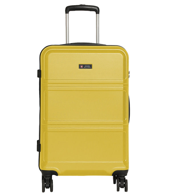 Swiss Military MAGNATE Hard-Sided Luggage Trolley Bag | Durable Zipper | Combination Lock | Light Weight | 28 Inch | Material: ABS | Colour: Yellow