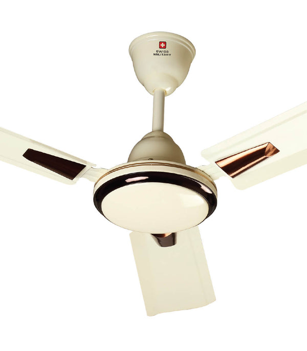 Mistral Ceiling Fan With 3 Extra Wide Blades, White/Brown