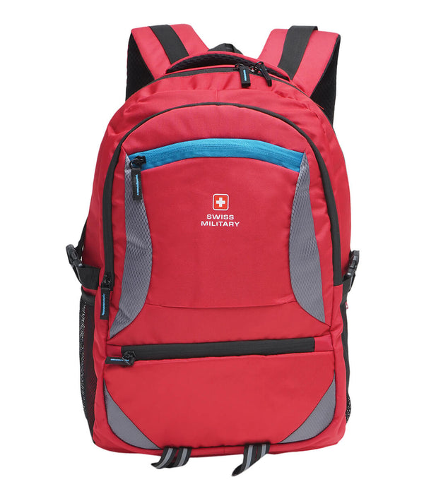 Murphy 27L Waterproof Laptop Backpack With Quick Access Pockets, Red/Grey