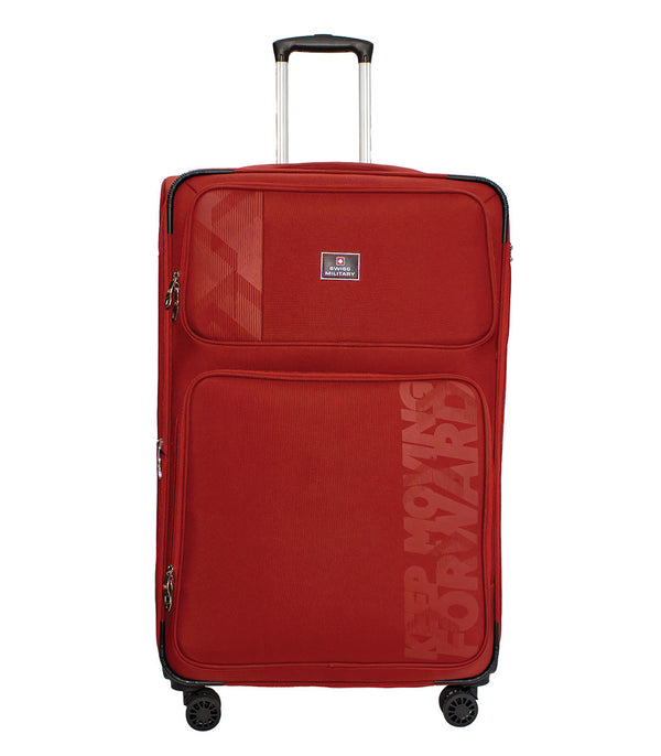 Swiss Military Neptune Maroon Soft Trolley Luggage Bag, Polyester, Large Storage Capacity, 28 Inch