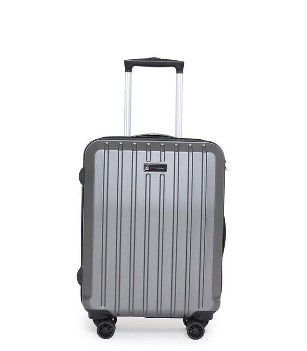 Swiss Military PHANTOM Grey Hard-Sided Luggage Trolley Bag | Fixed Combination Lock | Polycarbonate | Zipper Divider | Lightweight | 20 inch