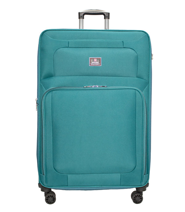 Swiss Military Titanium Teal Soft Trolley Luggage Bag, Polyester, Large Storage Capacity, 28 Inch