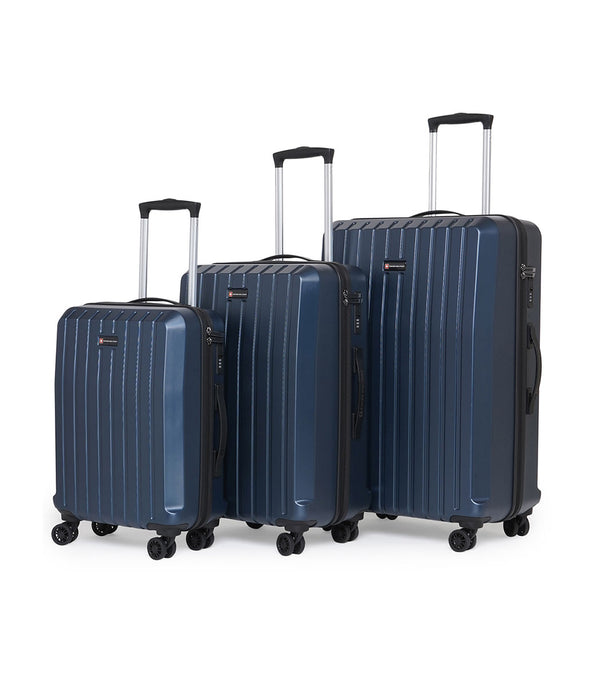 Phantom Set of 3, 55 cm Cabin + 65 cm Medium + 75 cm Large Hard Trolley Bags, Blue